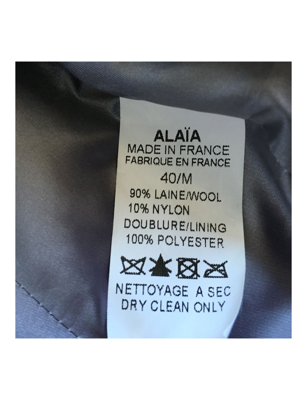 Alaia jacket wool grey T40