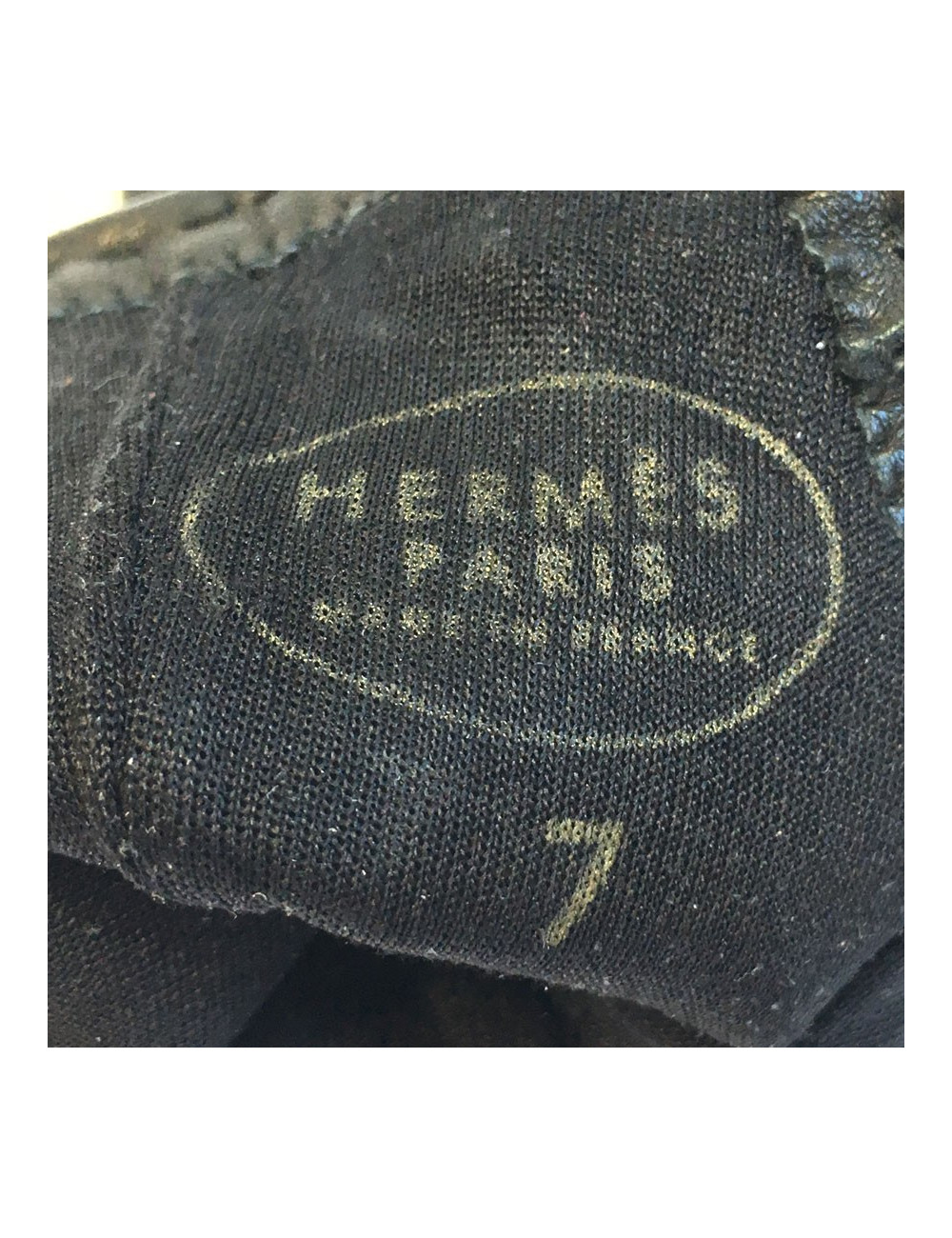 Gants HERMES en cuir d'agneau noir 