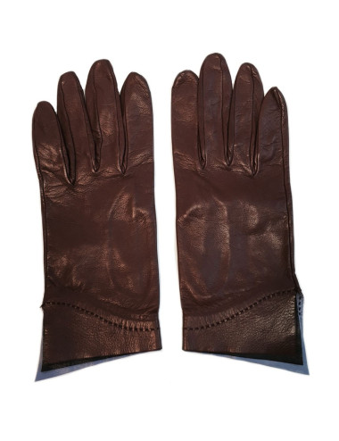 Gants HERMES en cuir d'agneau rouge 