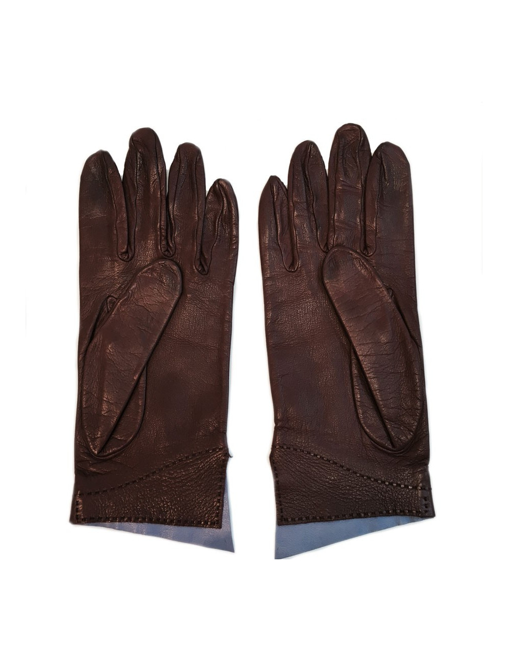 Gants HERMES en cuir d'agneau bordeaux