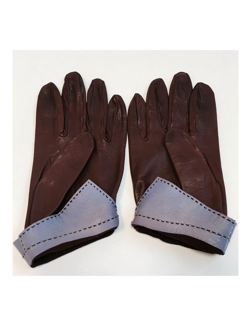 Gants HERMES en cuir d'agneau bordeaux
