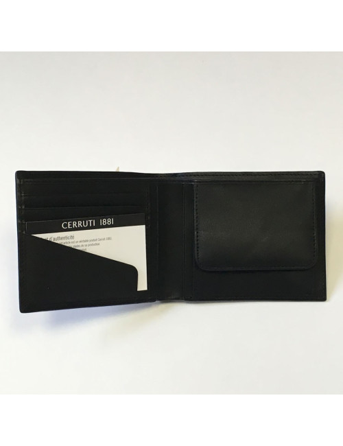 CERRUTI 1881 black leather wallet smooth