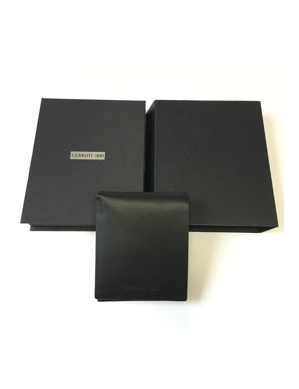 CERRUTI 1881 black leather wallet smooth