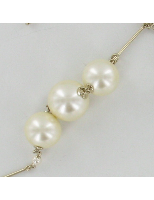 Sautoir perles blanches CHANEL