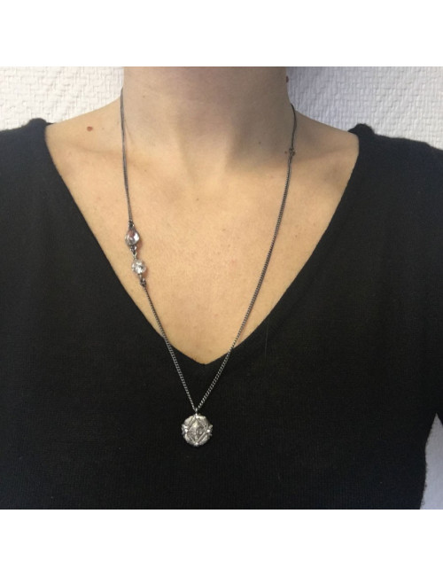 Collier CHANEL en ruthénium
