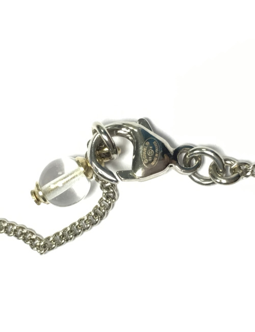 CHANEL silver metal necklace