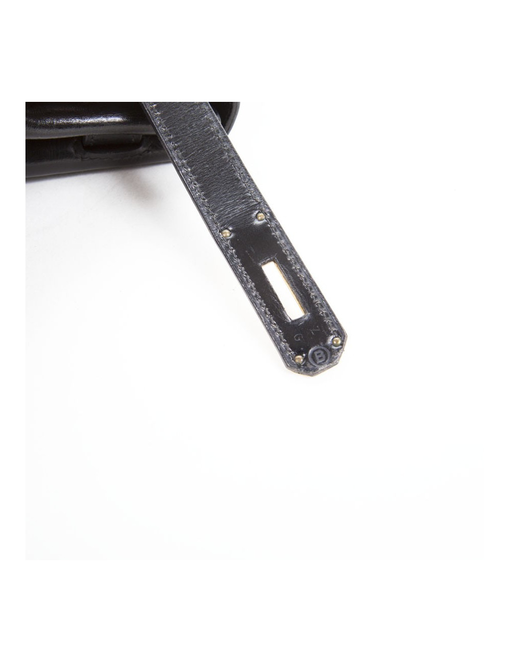 Sac kelly 28 HERMES cuir box noir Vintage