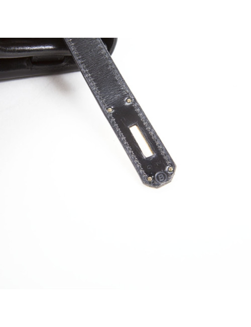 Sac kelly 28 HERMES cuir box noir Vintage