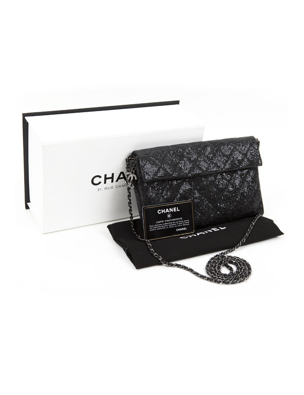 Pochette CHANEL noire brillant