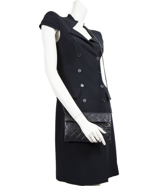 Pochette CHANEL noire brillant