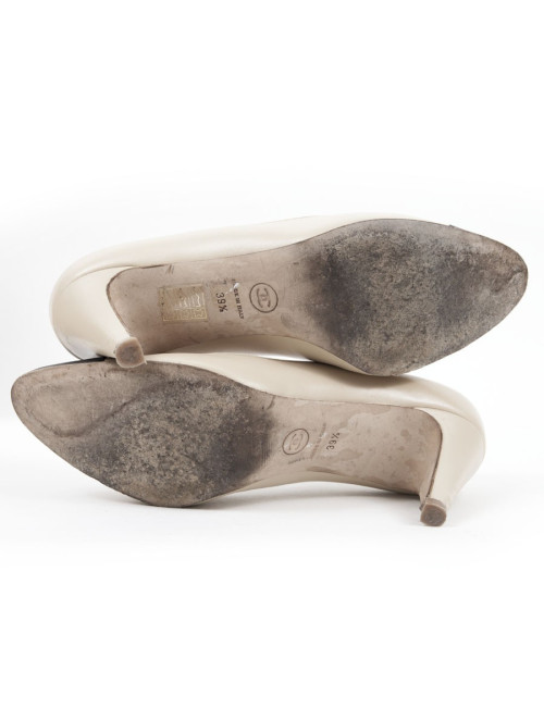 Escarpins CHANEL T39,5 bicolore