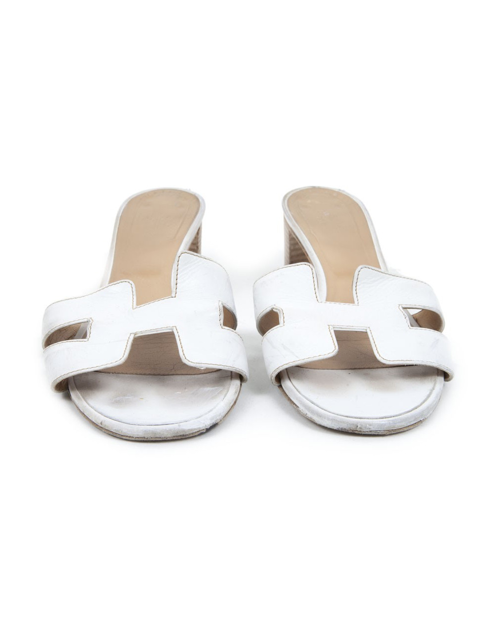 Mules "Oran"  HERMES T39,5 cuir blanc