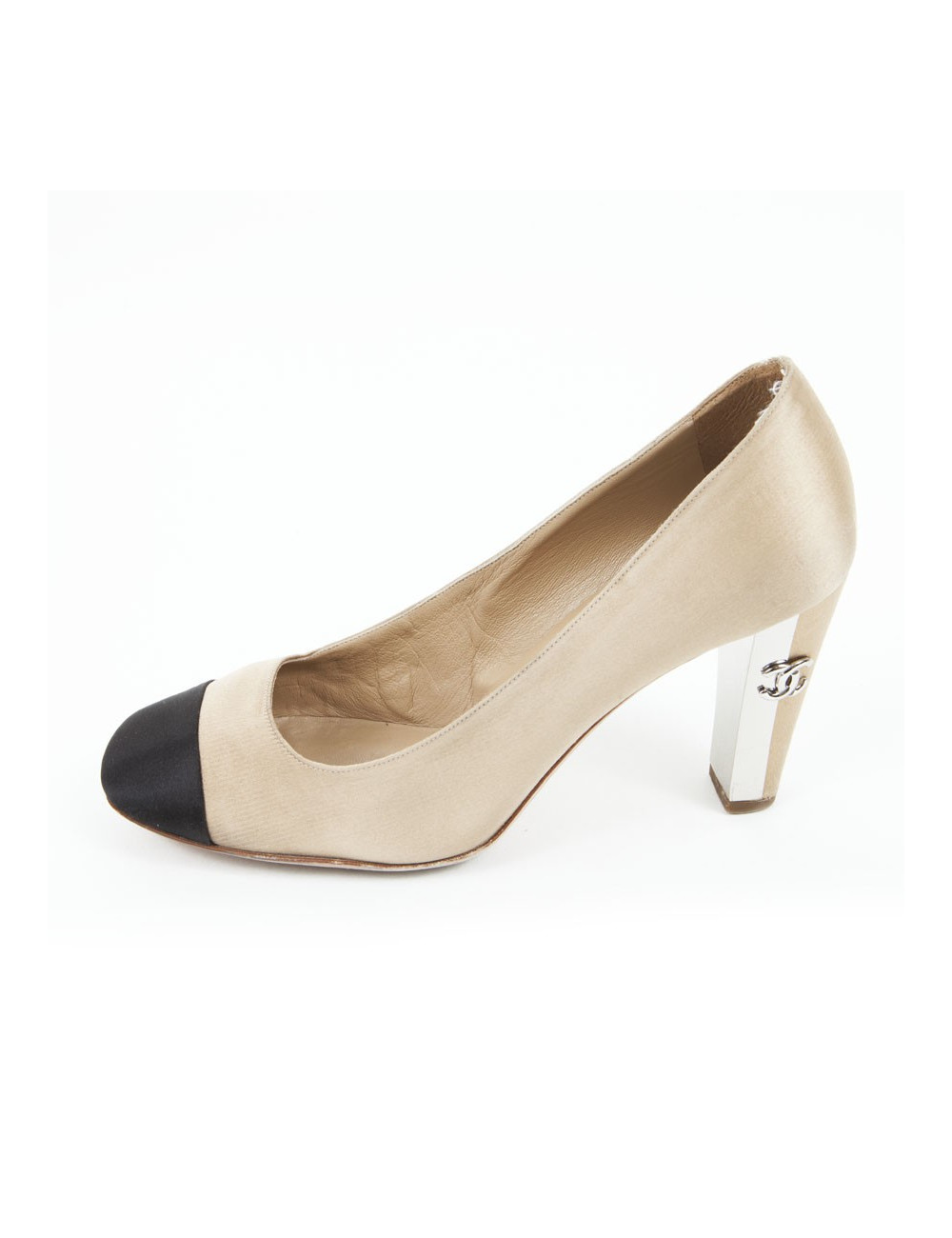 Shoes CHANEL T 39 two-tone satin silk