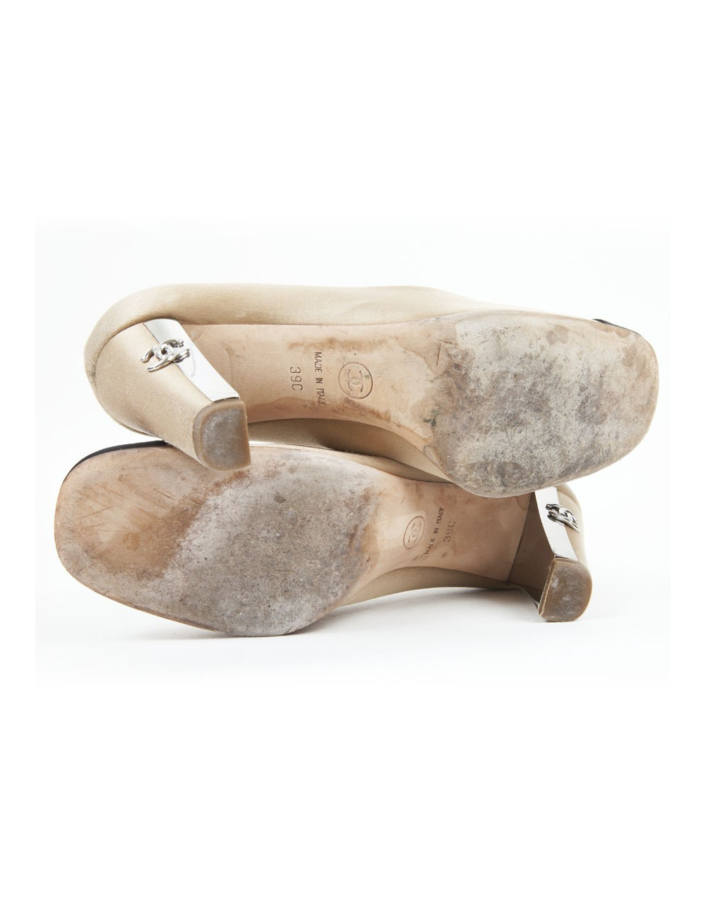 Shoes CHANEL T 39 two-tone satin silk