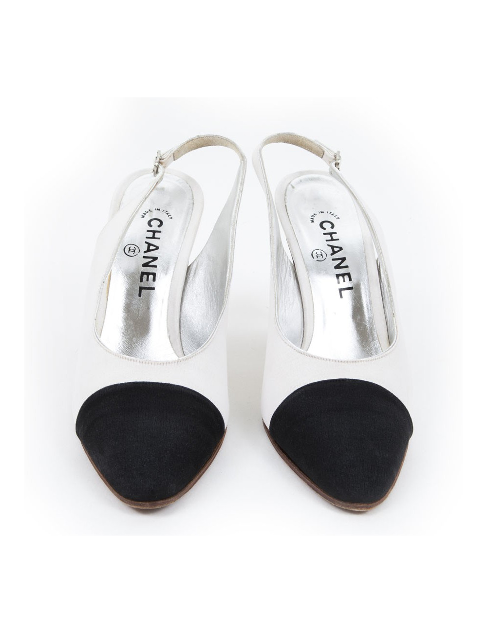 Sandals Couture CHANEL T9 two-tone satin silk