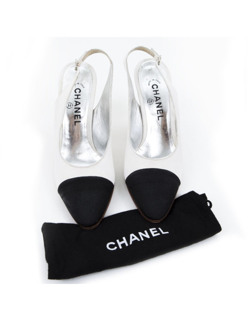 Sandals Couture CHANEL T9 two-tone satin silk