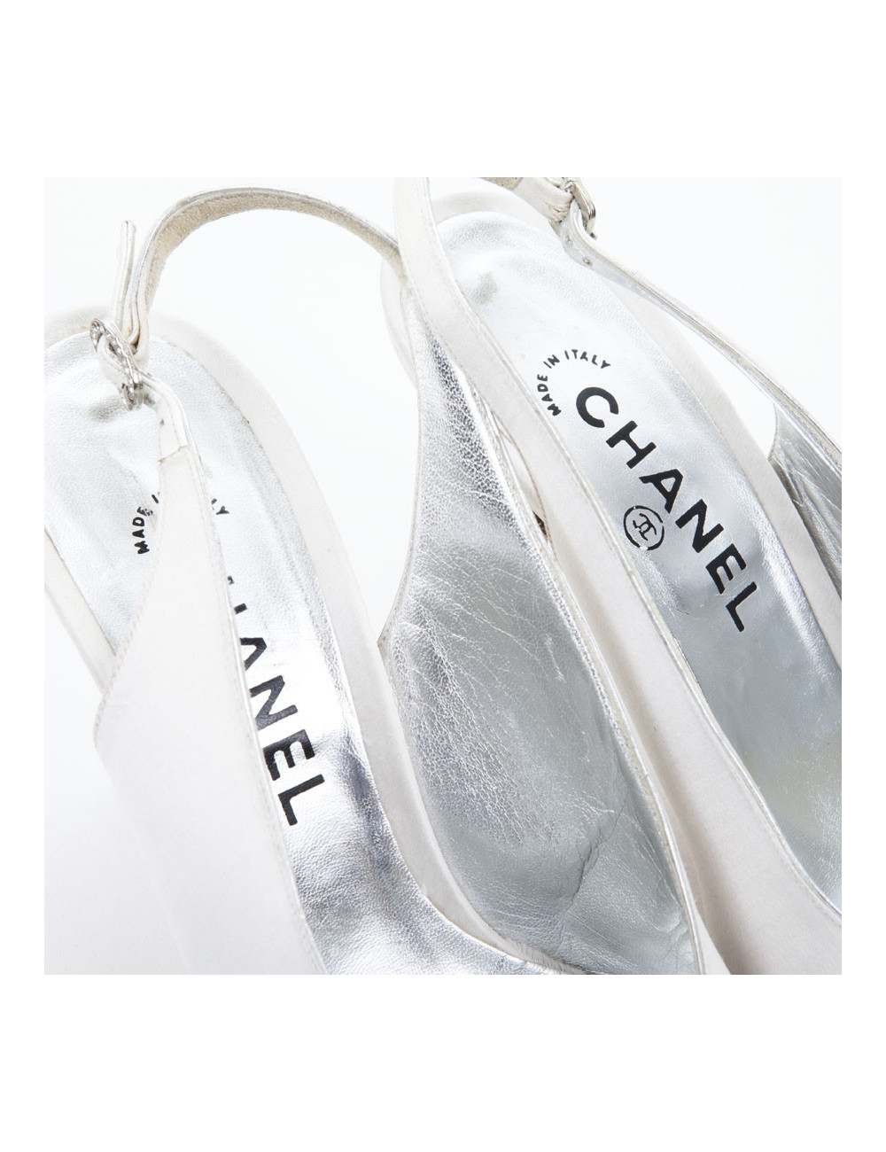 Sandals Couture CHANEL T9 two-tone satin silk