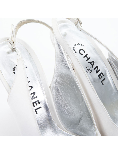 Sandals Couture CHANEL T9 two-tone satin silk