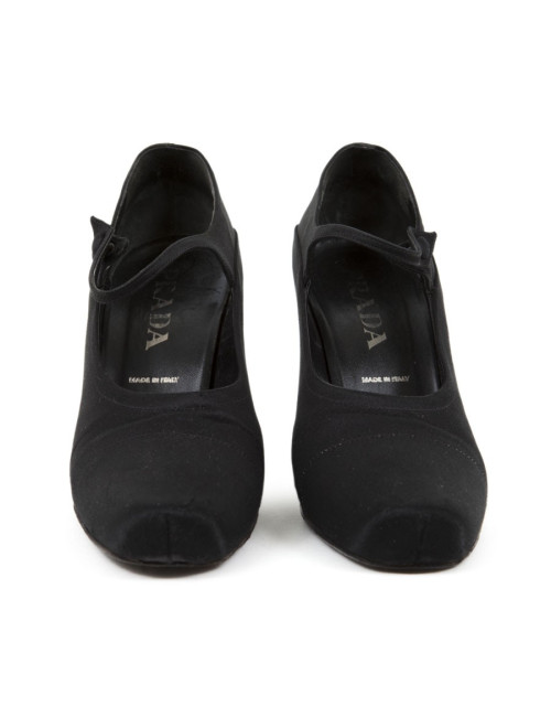 Shoes PRADA t 38.5 black silk evening