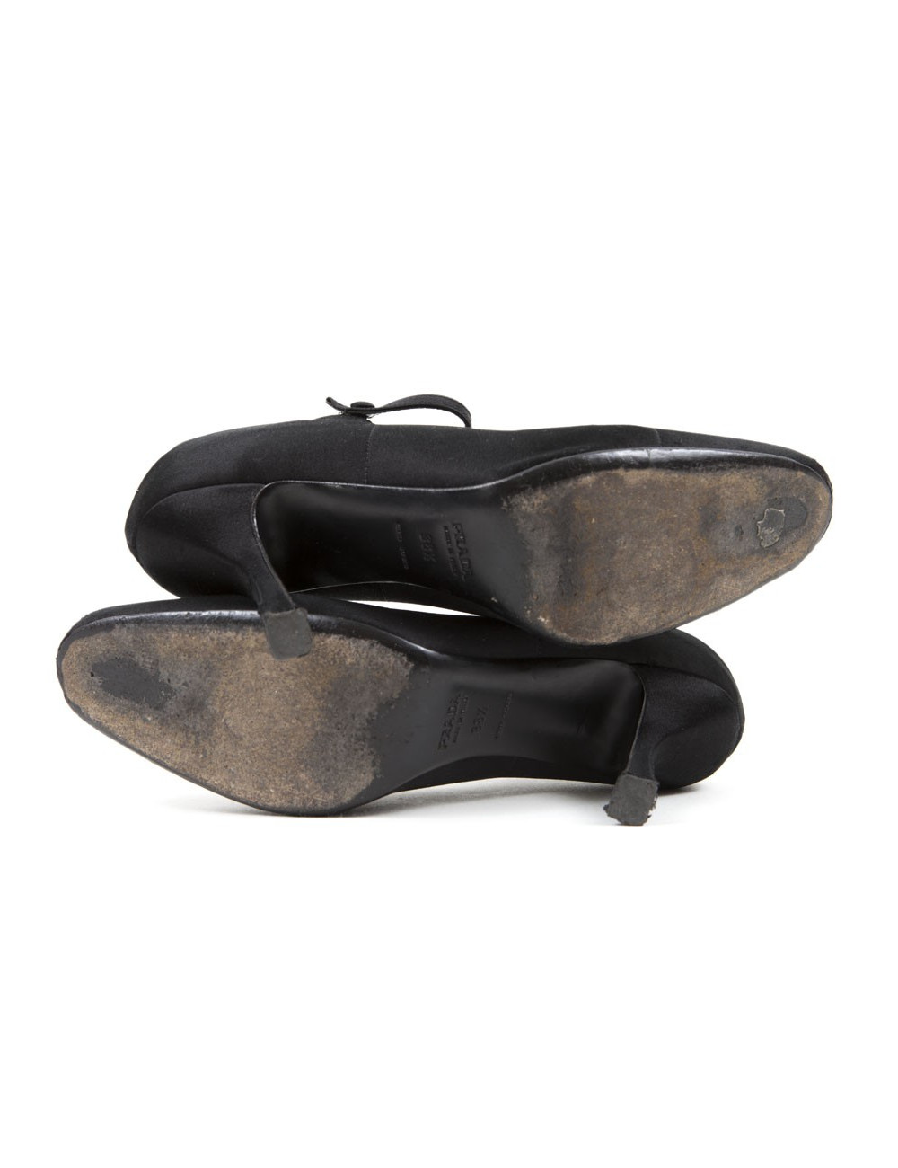 Shoes PRADA t 38.5 black silk evening