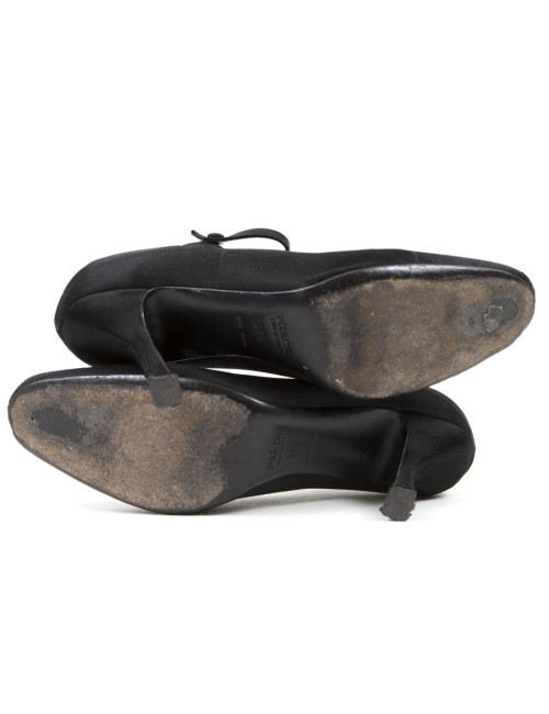 Shoes PRADA t 38.5 black silk evening