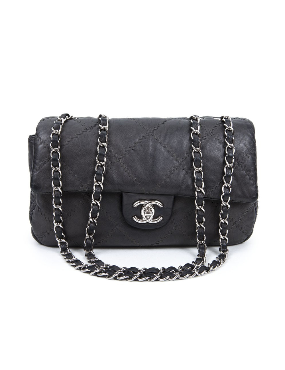 Sac CHANEL cuir gris