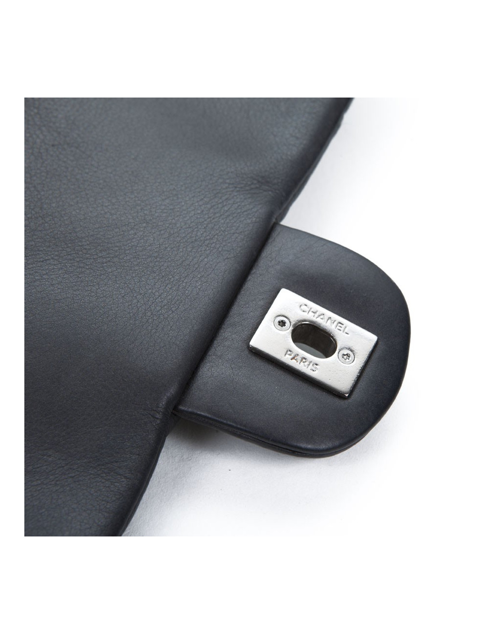 Slate gray CHANEL quilted leather bag