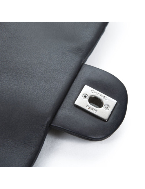 Slate gray CHANEL quilted leather bag