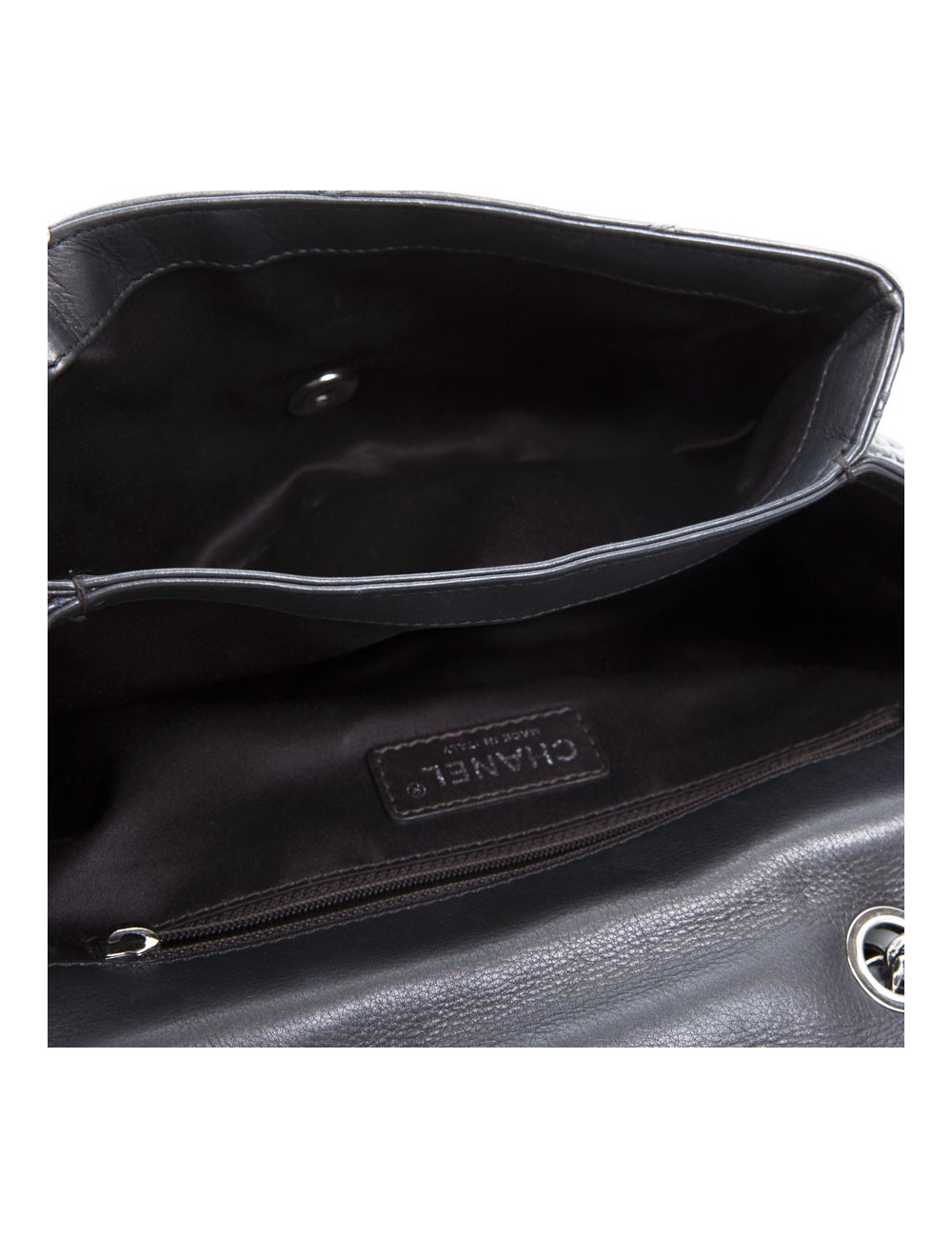 Slate gray CHANEL quilted leather bag