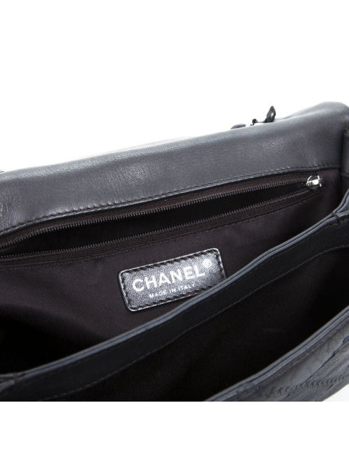 Slate gray CHANEL quilted leather bag