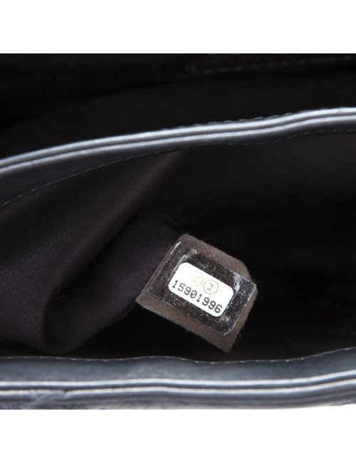 Slate gray CHANEL quilted leather bag