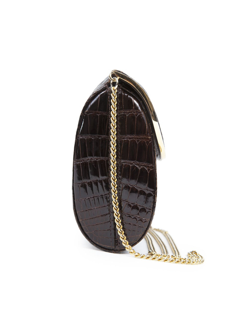 Minaudière GUCCI croco marron Vintage