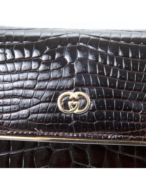 Clutch GUCCI Vintage Brown croco