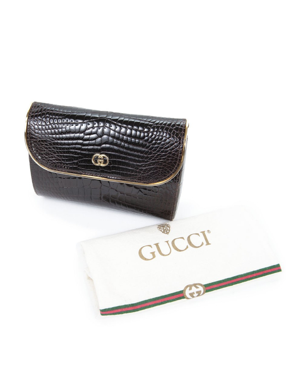 Clutch GUCCI Vintage Brown croco