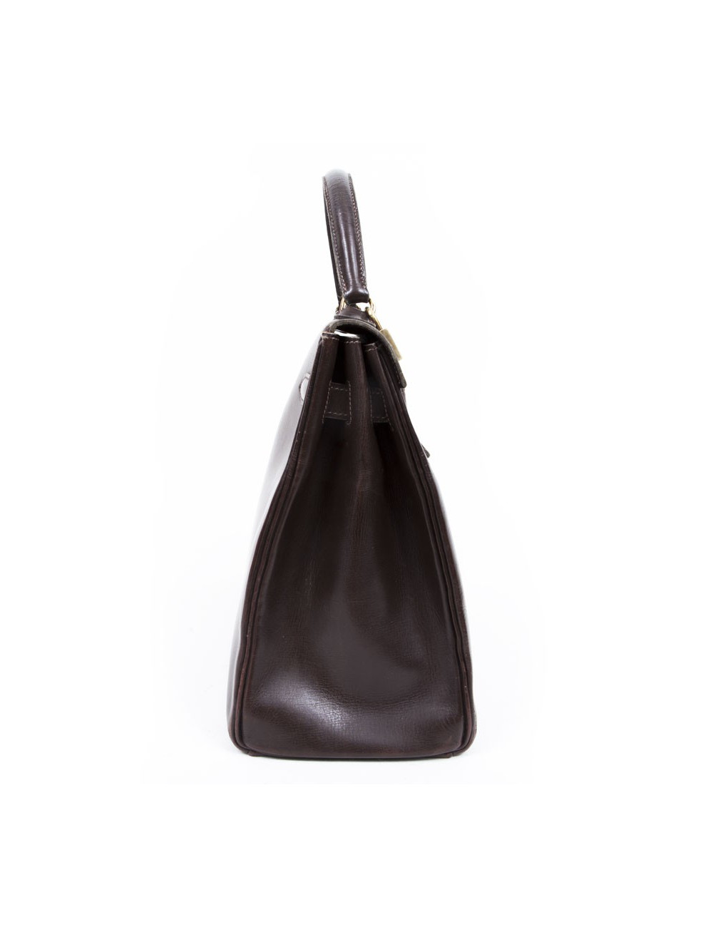 Sac Kelly 32 HERMES cuir box marron Vintage