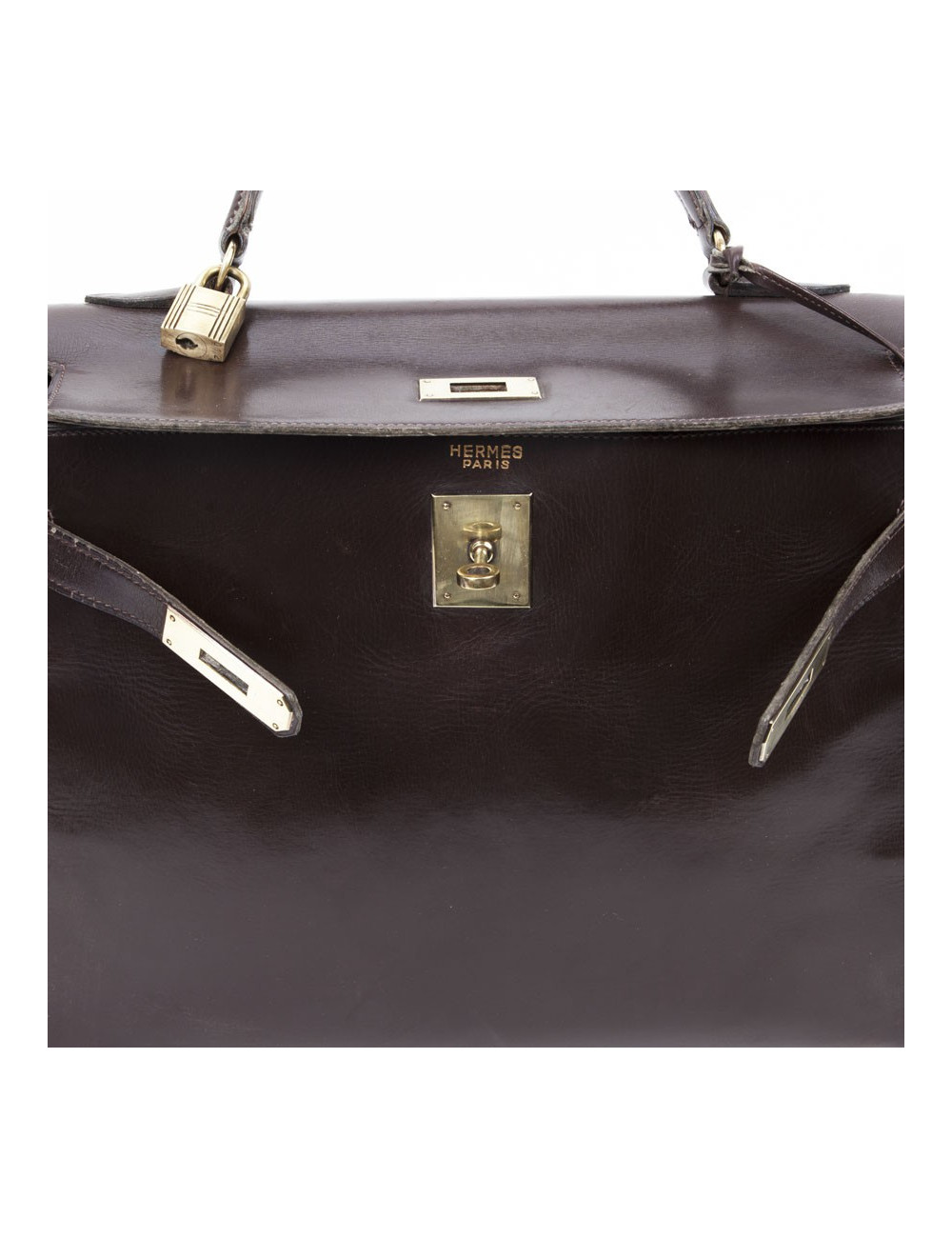 32 leather brown box Vintage HERMES Kelly bag