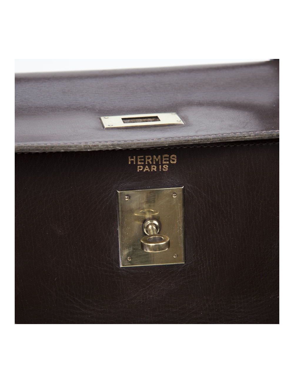 32 leather brown box Vintage HERMES Kelly bag