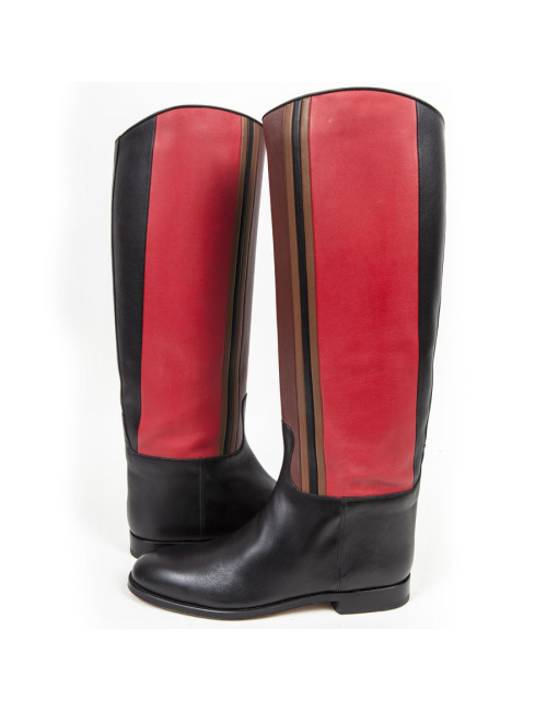 HERMES riding boots in multicolored leather size 39FR
