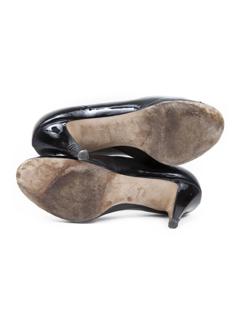 CHANEL shoes T 39.5 C Black patent leather
