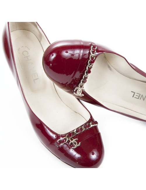 Shoes CHANEL t 39.5 C Burgundy patent leather