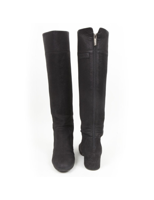 Bottes CHANEL T   cuir buffle noir