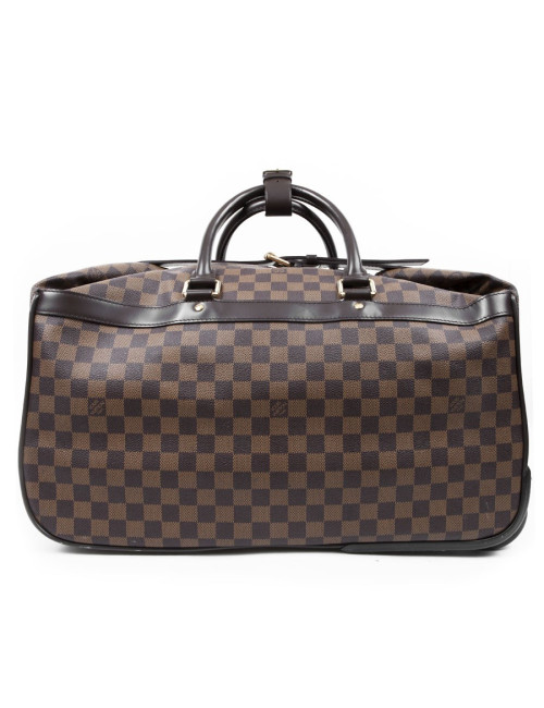 Valise de voyage LOUIS VUITTON "Eole"en toile damier marron
