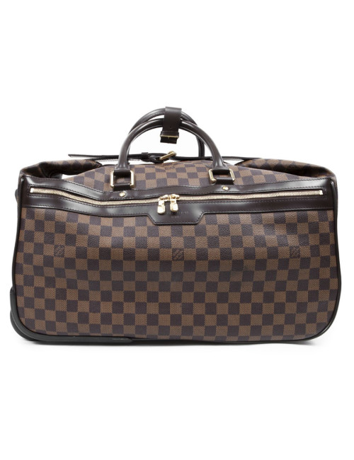 Valise de voyage LOUIS VUITTON "Eole"en toile damier marron