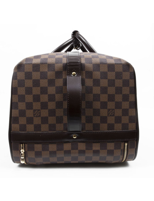 Valise de voyage LOUIS VUITTON "Eole"en toile damier marron