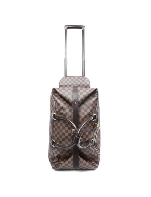 Valise de voyage LOUIS VUITTON "Eole"en toile damier marron