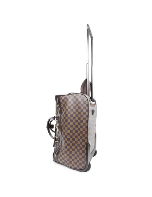 Valise de voyage LOUIS VUITTON "Eole"en toile damier marron