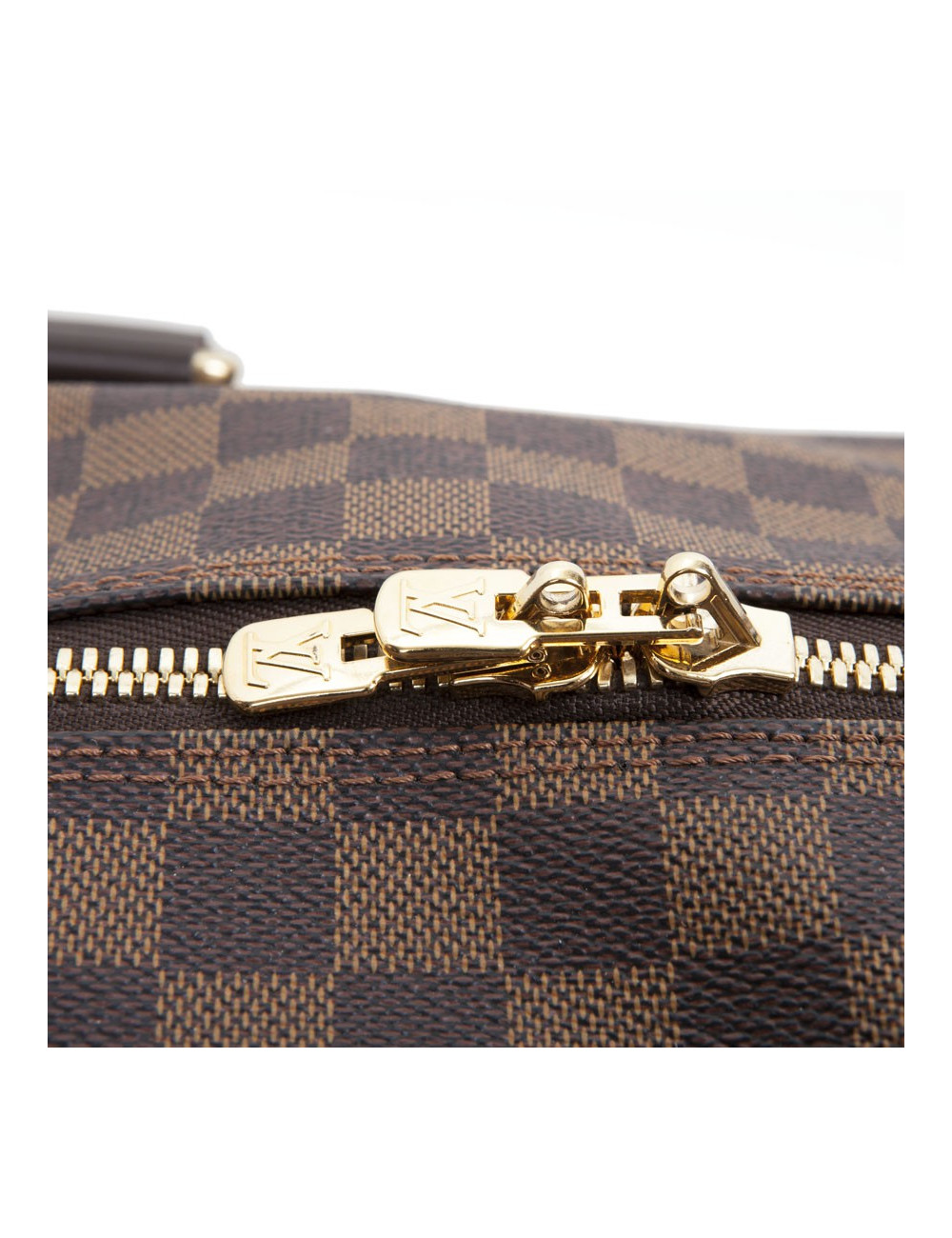 Valise de voyage LOUIS VUITTON "Eole"en toile damier marron