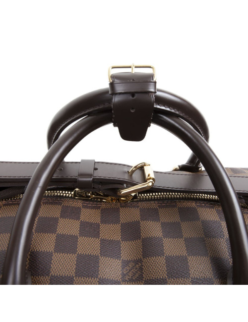 Valise de voyage LOUIS VUITTON "Eole"en toile damier marron