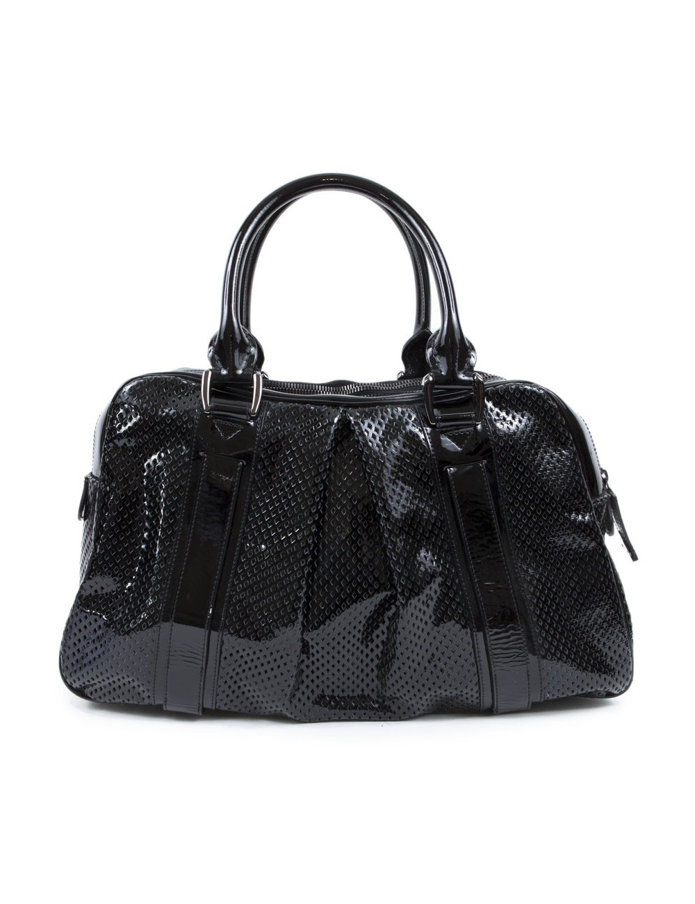 BURBERRY black painted perforated leather bag