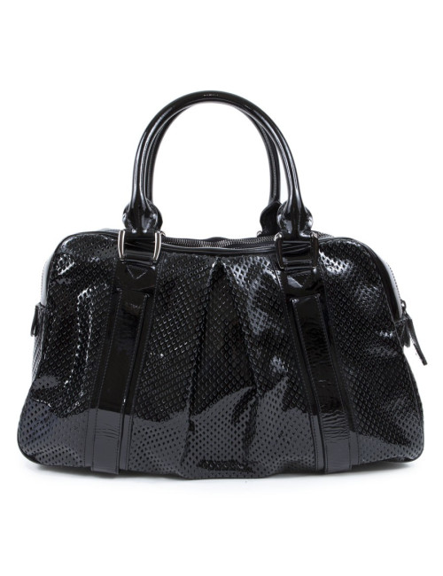 BURBERRY black painted perforated leather bag